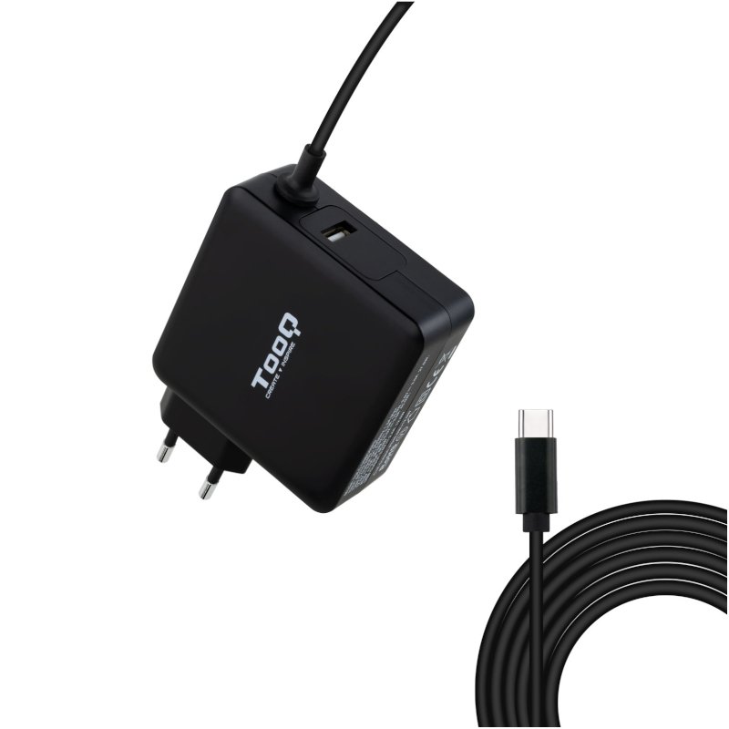 Tooq Cargador portátil conector USB-C 90W 1 Tooq Cargador portátil conector USB-C 90W