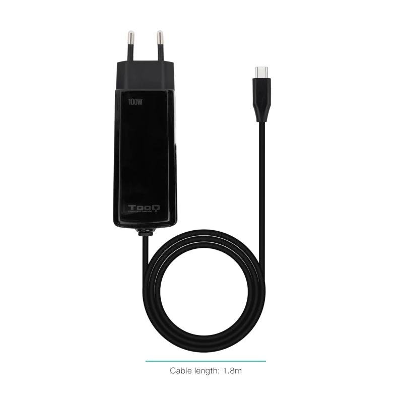 Tooq Cargador portátil GAN USB-C PD 100W Cúbico