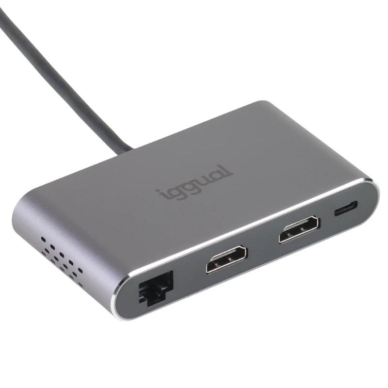 iggual Hub C 8 en 1 2xHDMI 2xUSB 2xSD RJ45 PD100W 1 iggual Hub C 8 en 1 2xHDMI 2xUSB 2xSD RJ45 PD100W