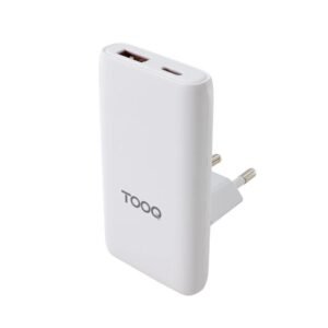 Tooq Cargador pared GAN USB-C/PD + USB-A/QC 65W