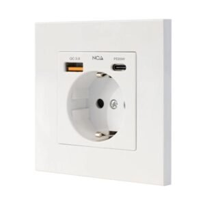 Nanocable Base Pared toma SCHUKO 2USB-C PD20W