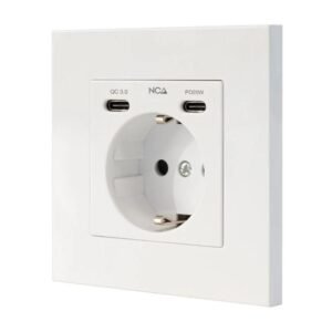 Nanocable Base Pared toma SCHUKO 2USB Max .2.4A