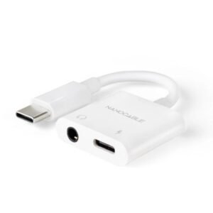 Nanocable Adaptador USB-C a Jack+USB-C/H PD 60W